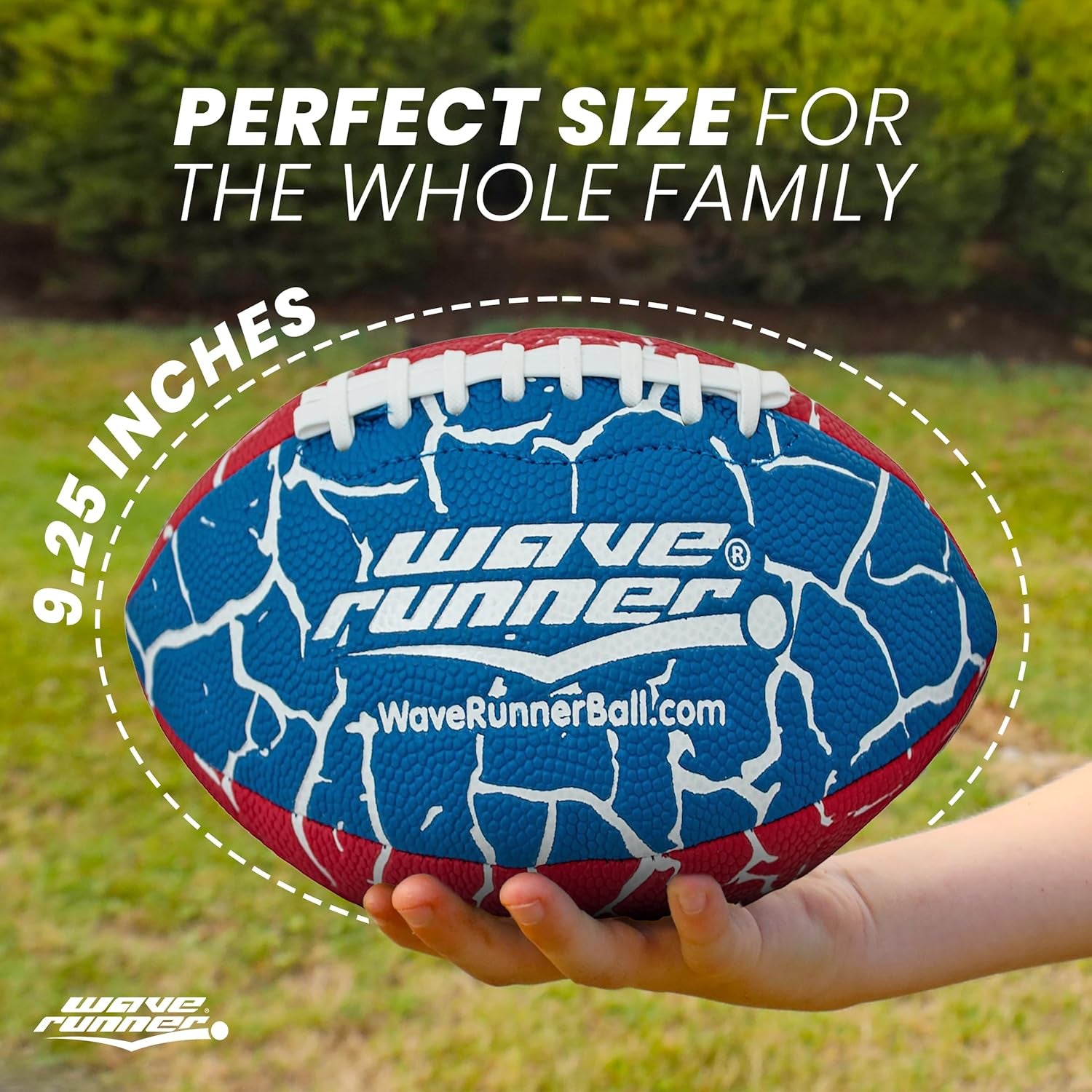Grip It Waterproof Junior Size Football, 9.25 Size, Durable & Double Laced, Perfect for Beach Accessories, Kids Games, Pool Toys, Outdoor Games, All-Weather Indoor & Outdoor Play