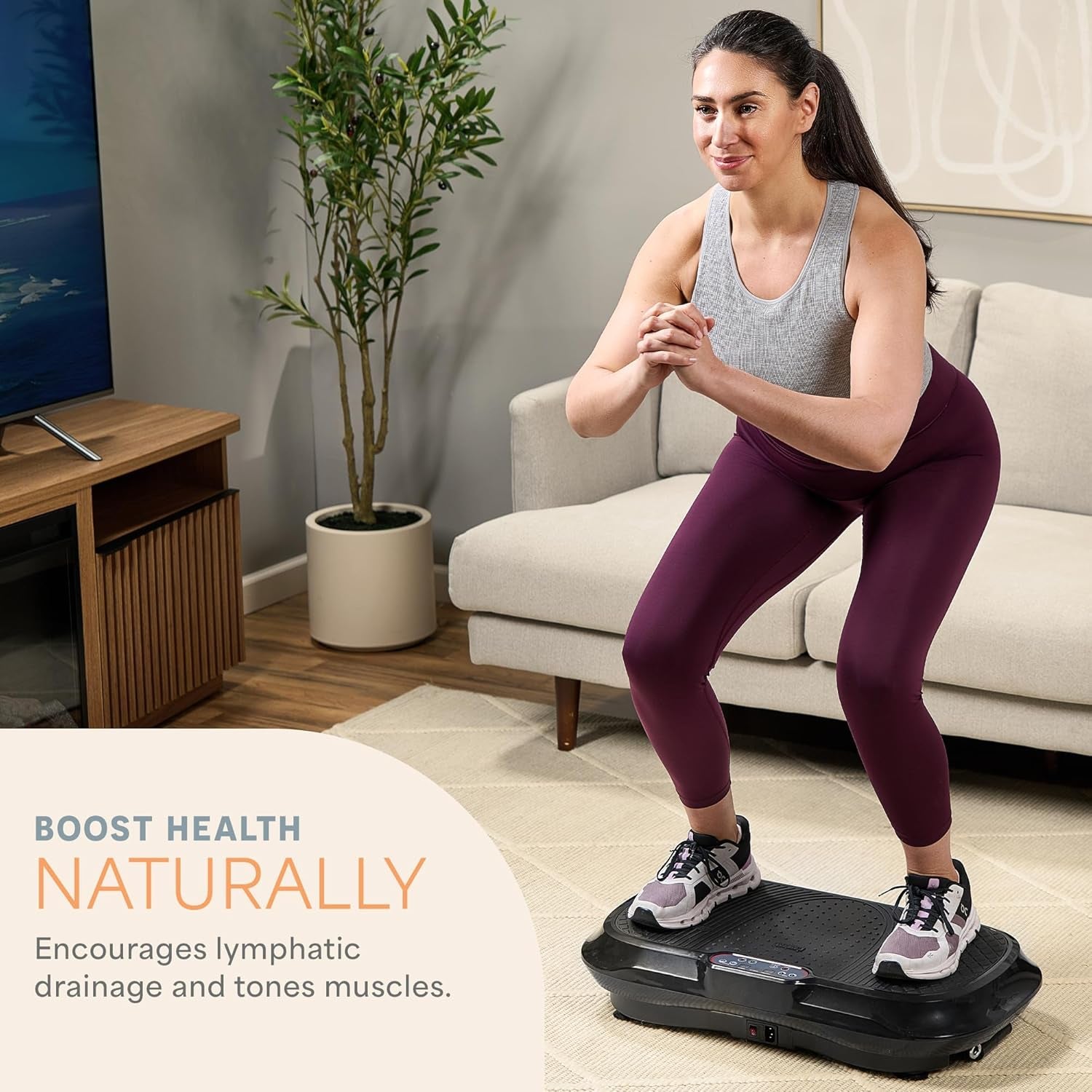 Lifepro Waver Vibration Plate Exercise Machine – High-Intensity Vibration Plate for Lymphatic Drainage – Full-Body Workout Vibrating Platform with Loop Bands – Fitness Equipment for Strength & Toning