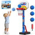 2 in 1 Kids Basketball Hoop, Toddler Basketball Hoop Indoor Mini Adjustable Poolside Basketball Goals with Ball Pump for Boys Girls Outdoor Toys