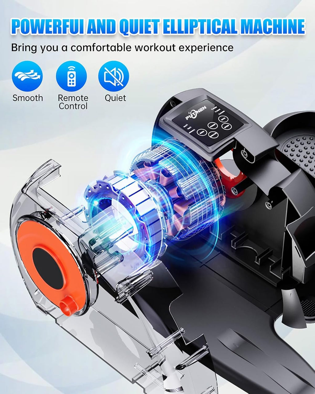 under Desk Elliptical Machine, Electric Elliptical Leg Exerciser for Seniors with 12 Adjustable, Portable Quiet Elliptical Exercise Machine, Seated Pedal Exerciser with Remote Control