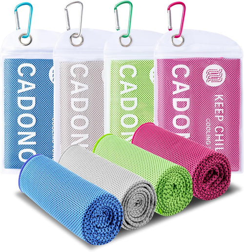 4 Pack Cooling Towel (40"X12"), Soft Breathable Chilly Towel, Ice Towel, Microfiber Towel for Yoga, Sport, Running, Workout,Gym, Camping, Fitness, Workout & More Activities(Multicolor)