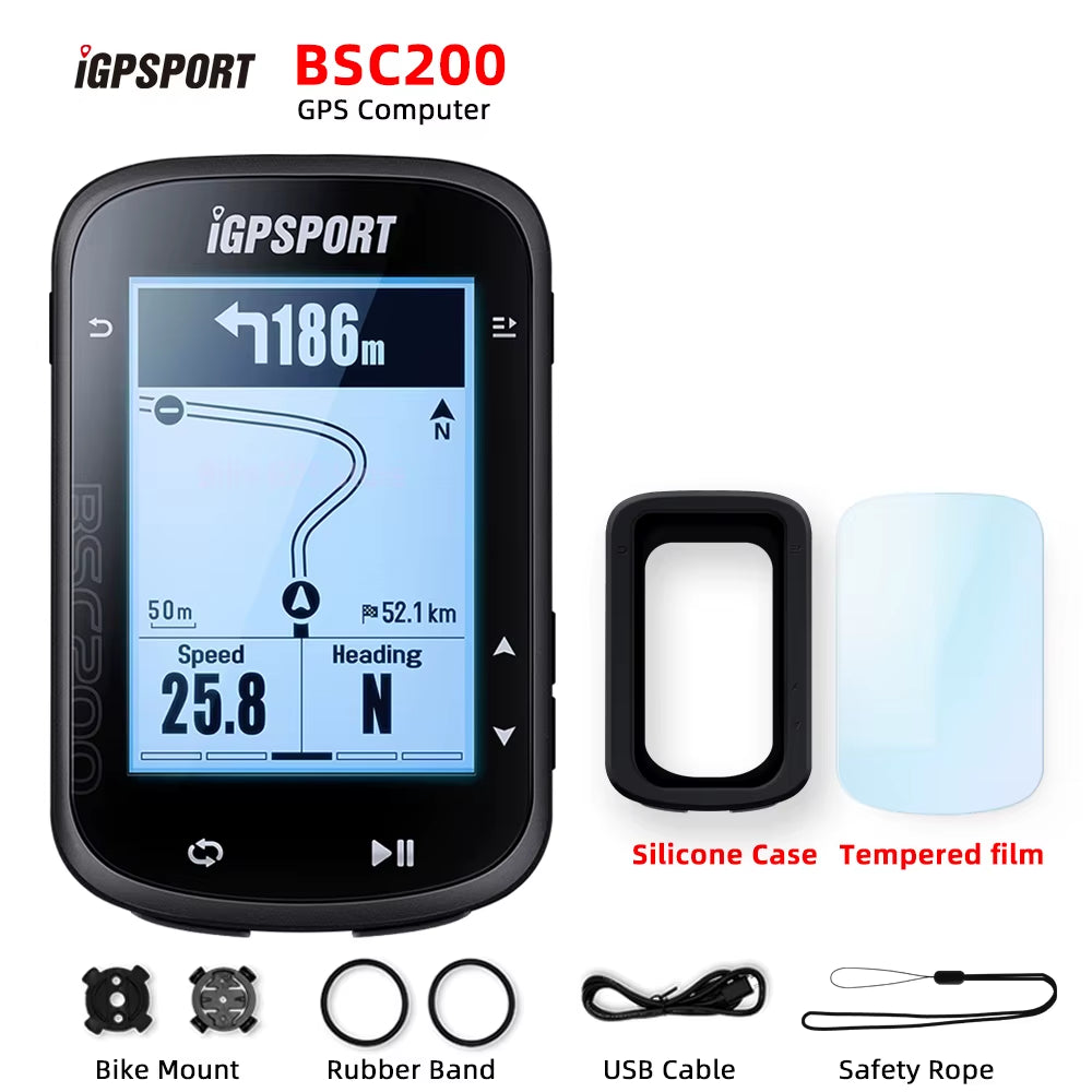 For BSC200 Electronic Waterproof GPS Bicycle Computer Barometric Altimeter 2.5 Inch Screen Rechargeable Battery ANT+